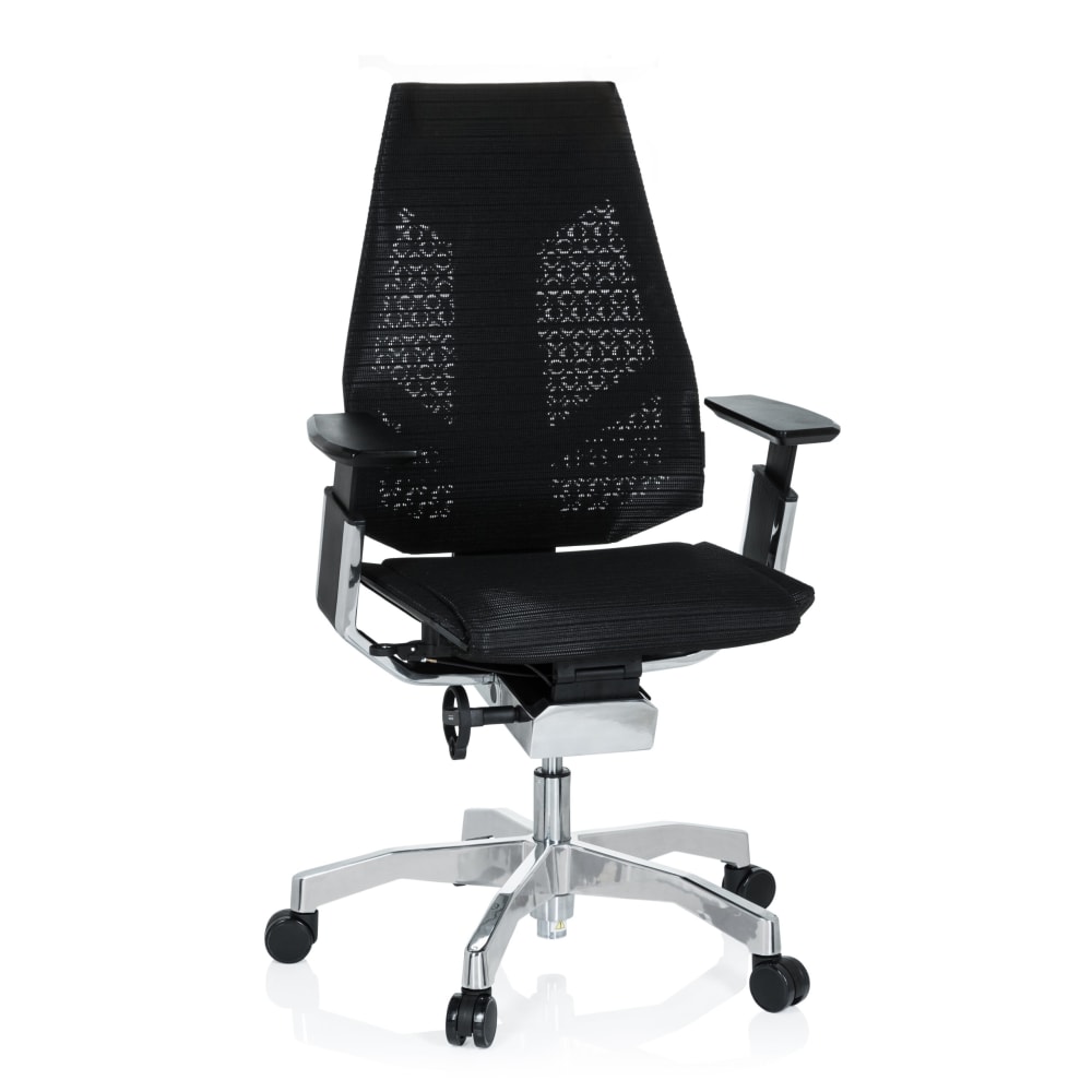hjh OFFICE High End Bürostuhl aus Netzstoff, Schwarz Schwarz