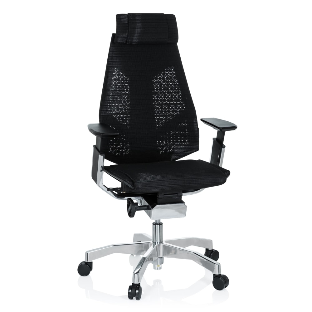 hjh OFFICE High End Bürostuhl aus Netzstoff, Schwarz Schwarz