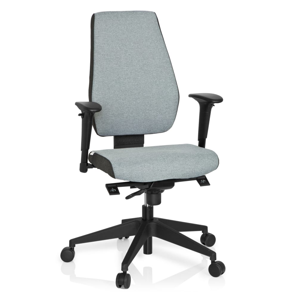hjh OFFICE Profi Bürostuhl aus Stoff, Grau Grau Stoff