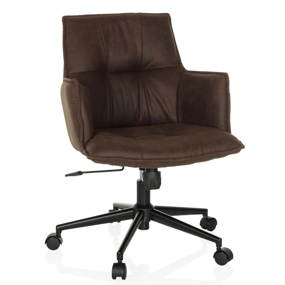 hjh LIVING Home Office Bürostuhl aus Stoff, Dunkelbraun - Stoff