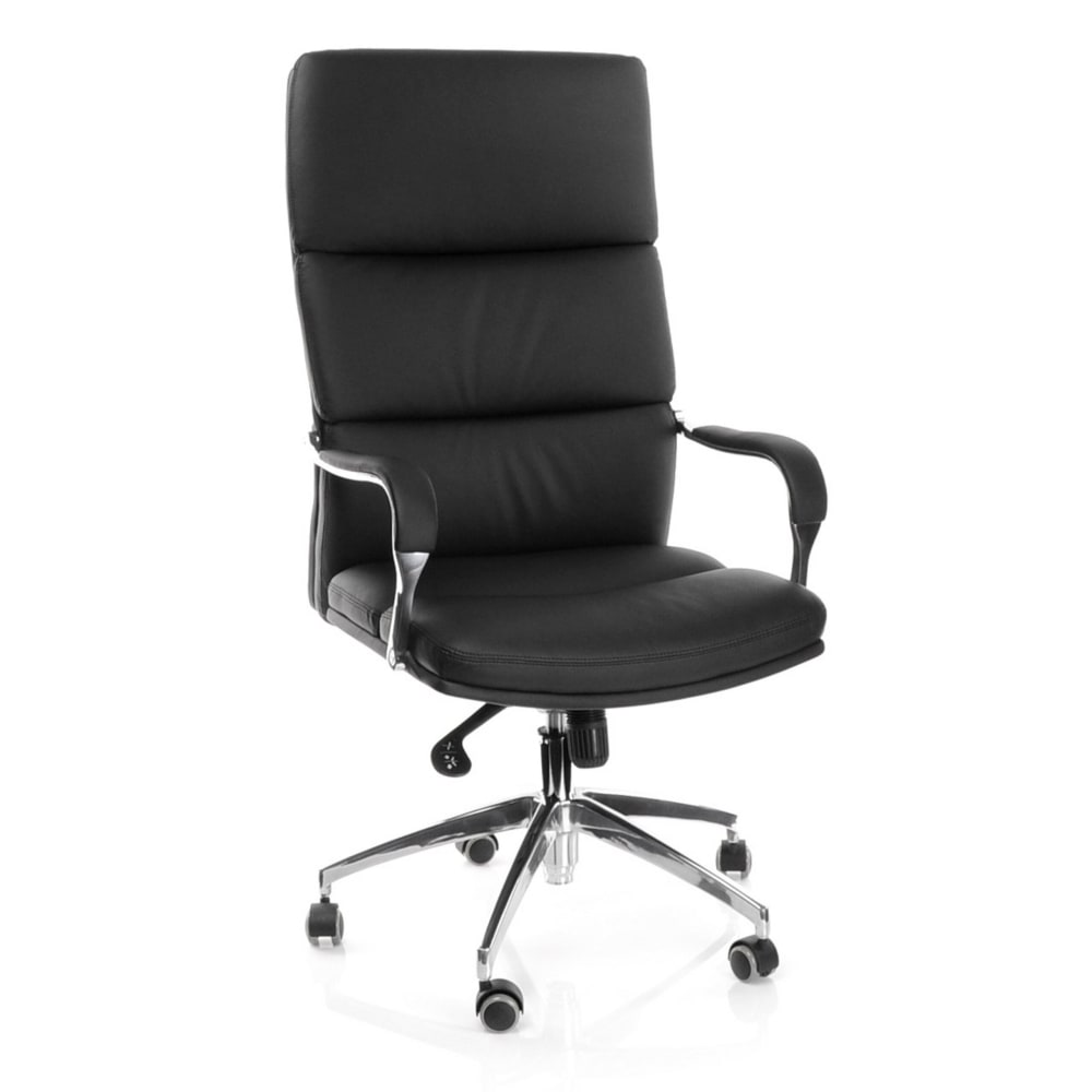 hjh OFFICE Profi Chefsessel aus Kunstleder, Schwarz Schwarz Stoff