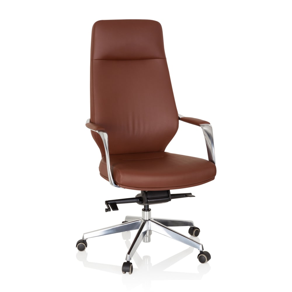 hjh OFFICE Profi Chefsessel aus Kunstleder, Braun Braun Stoff
