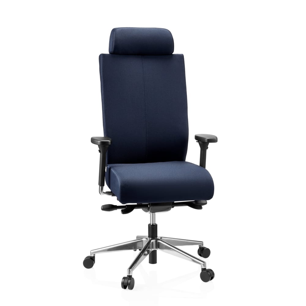 hjh OFFICE Profi Bürostuhl aus Stoff, Blau Blau Stoff