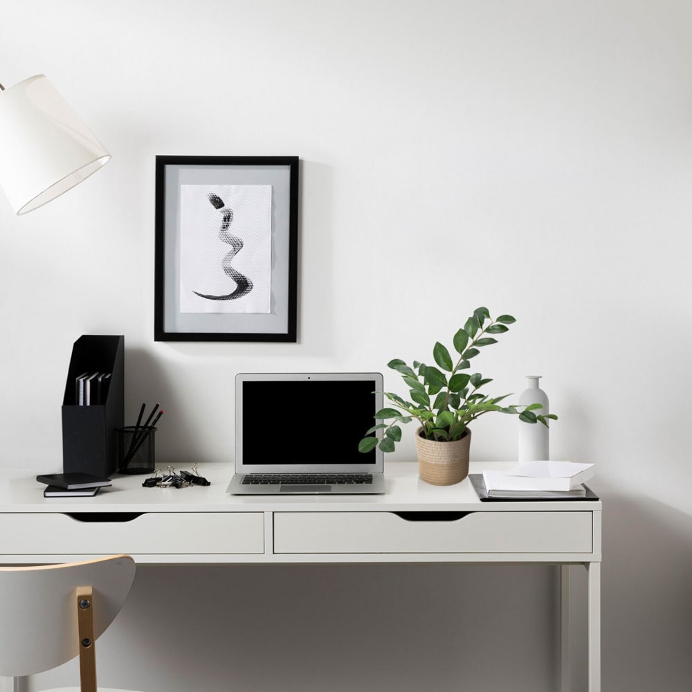 hjh OFFICE Kunstpflanze aus Kunststoff, Stoff, Grün Grün