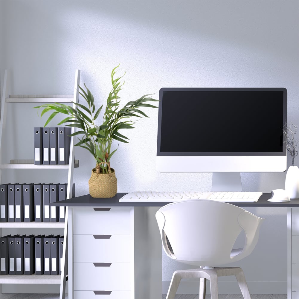 hjh OFFICE Kunstpflanze aus Kunststoff, Stoff, Grün Grün