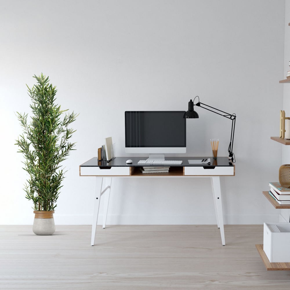 hjh OFFICE Kunstpflanze aus Kunststoff, Stoff, Grün Grün