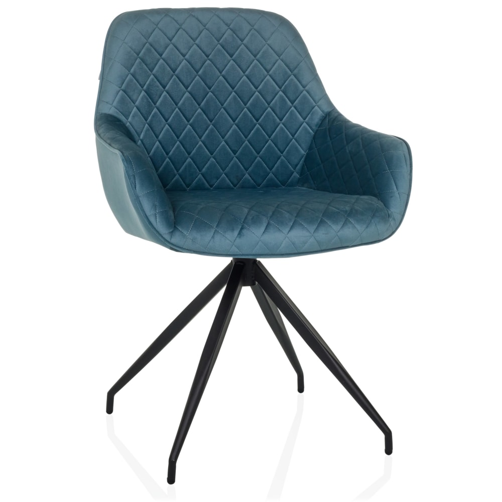 hjh LIVING Polsterstuhl aus Stoff, Blaugrau Blau Stoff