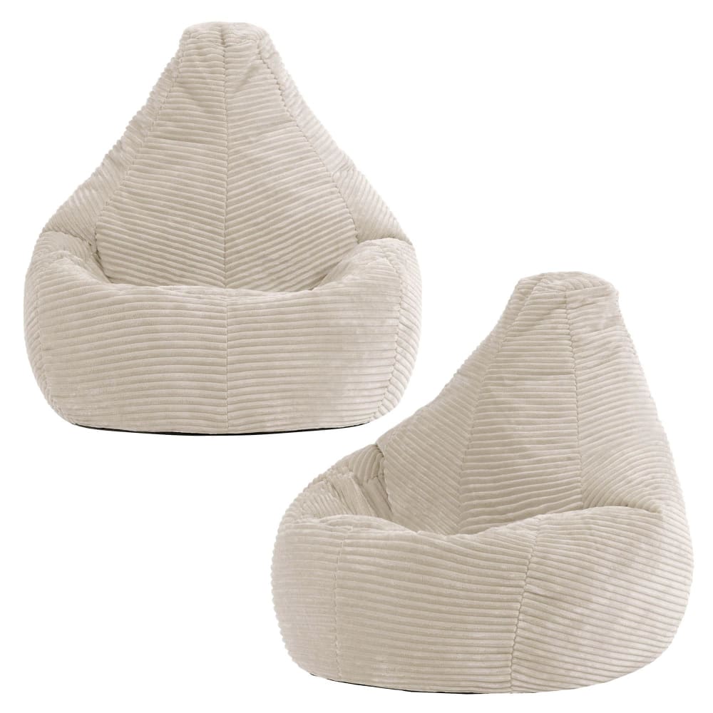 Lot de 2 poufs poire - dossier haut
