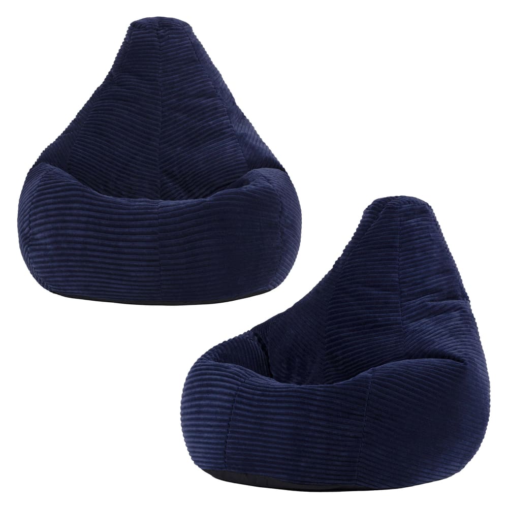 lot de 2 poufs poire - marine