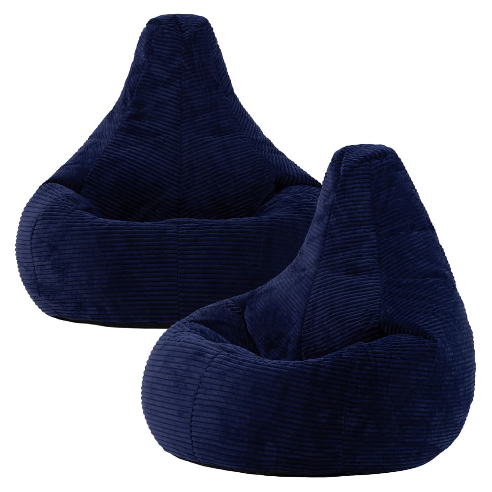lot de 2 poufs poire - marine