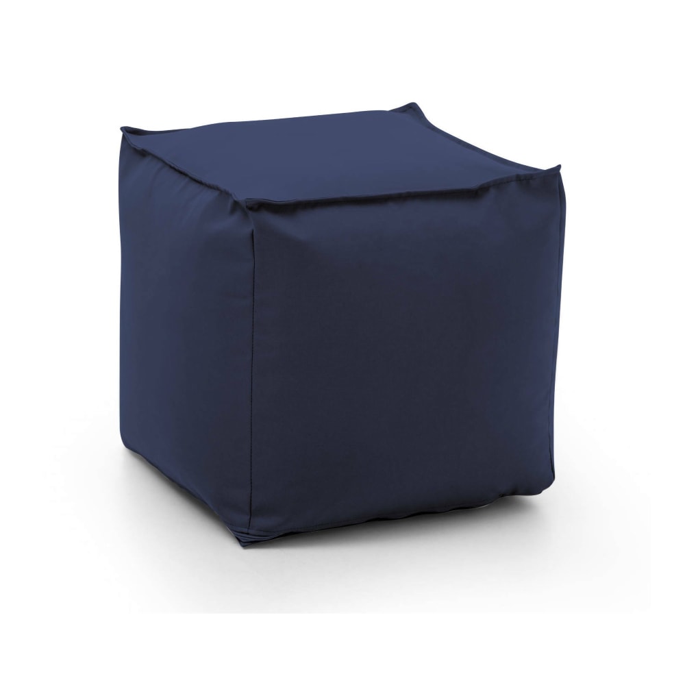 pouf en tissu bleu 45x45h45