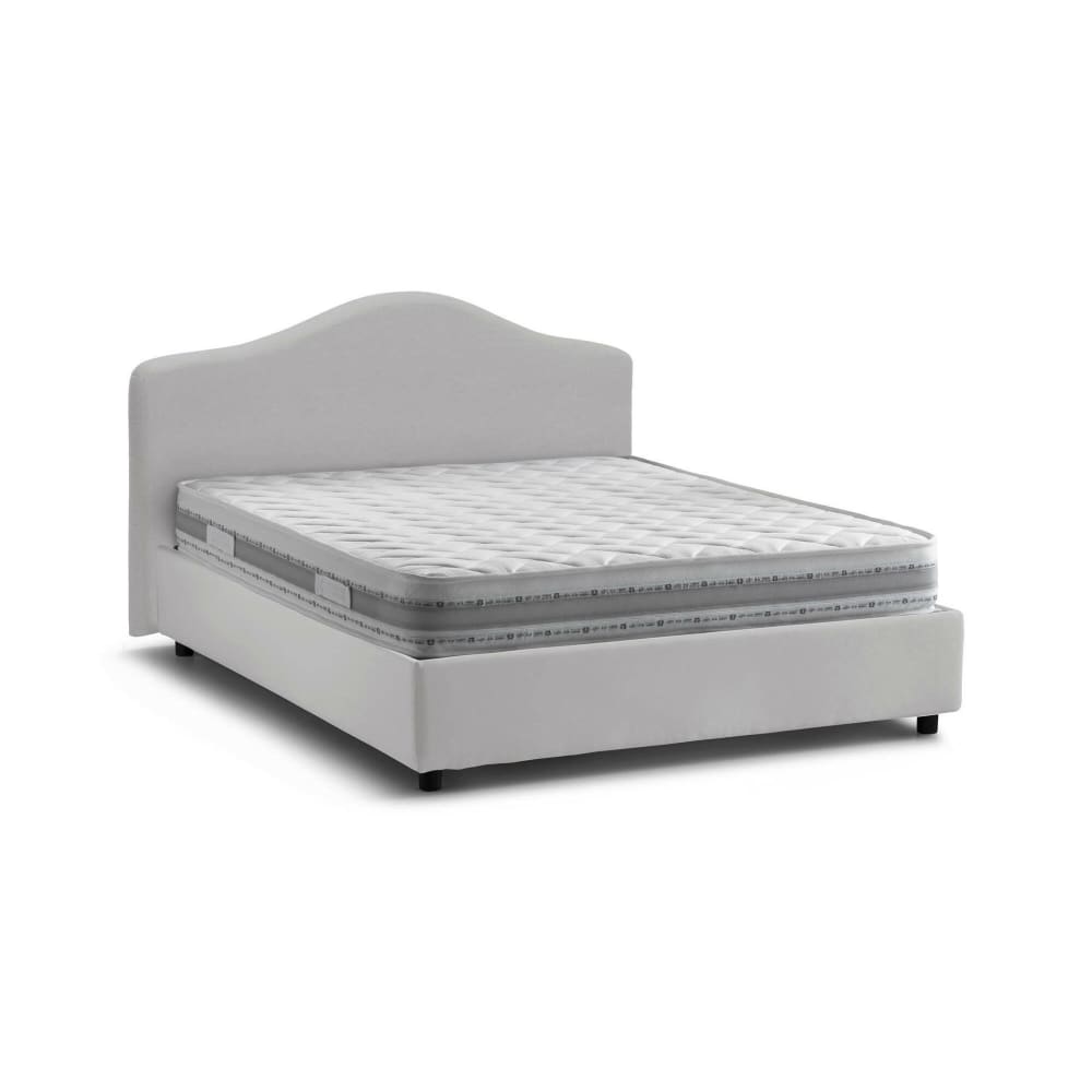 Talamo Italia Doppelbett aus weißem Stoff 160x190 cm style modern Öko-Tex Zertifikat - Holz