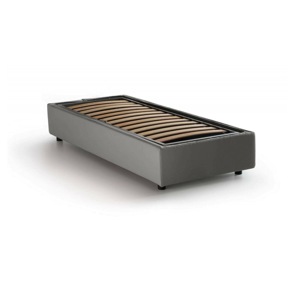 Lit simple en tissu gris