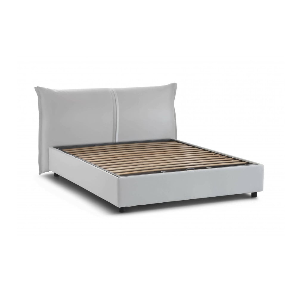 Talamo Italia Doppelbett aus weißem Stoff 160x190 cm style modern Öko-Tex Zertifikat - Holz
