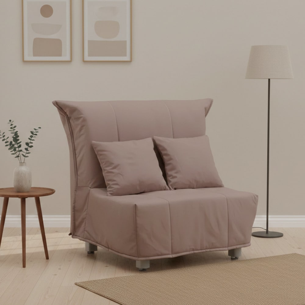 Fauteuil en tissu gris tourterelle 85x90h85 cm