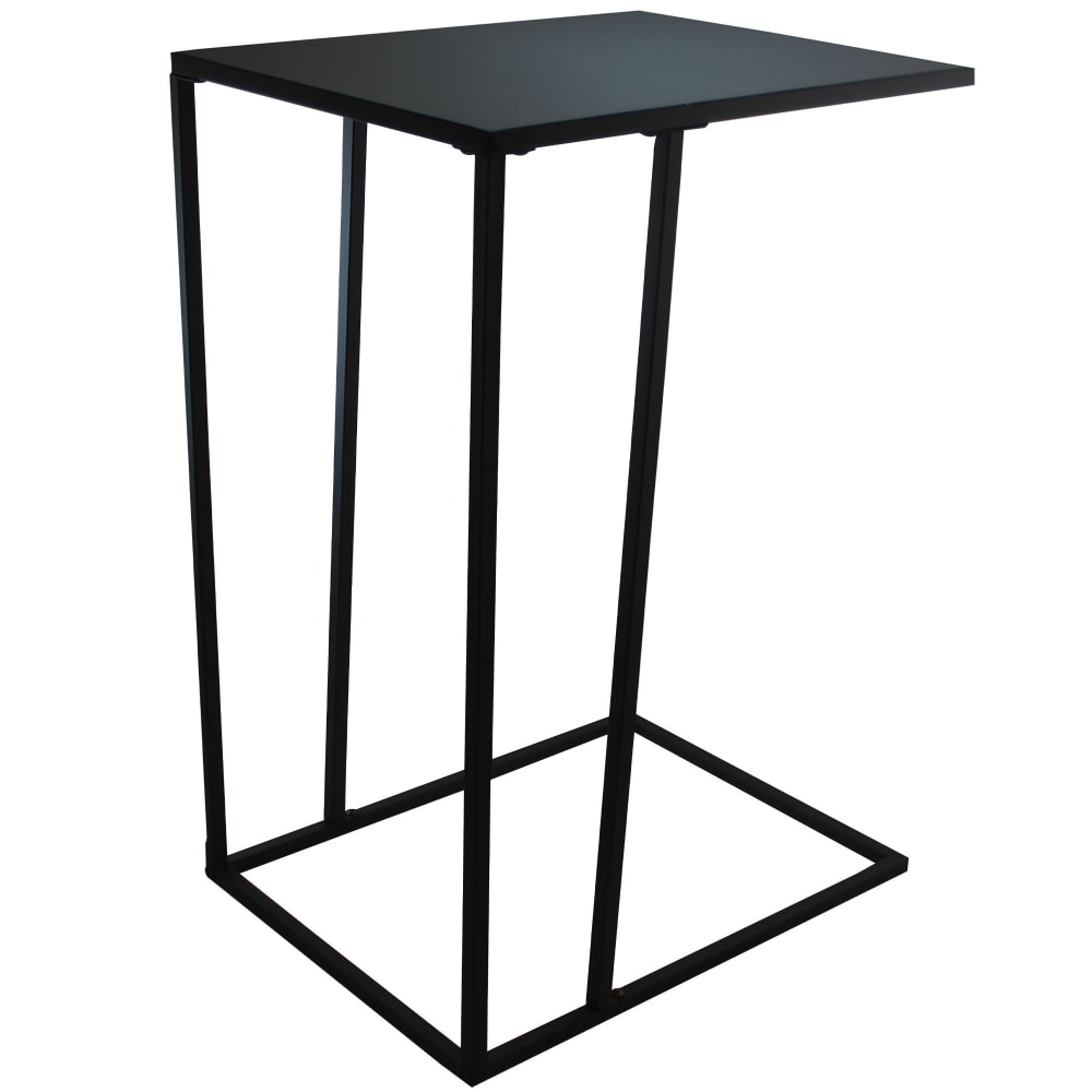 Table d'appoint bout de canapé en métal noir 40x30x58cm