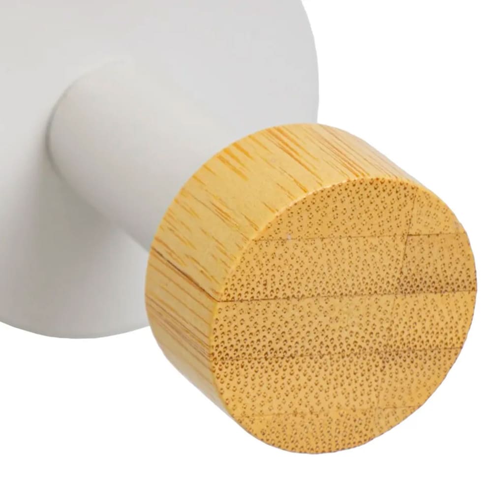 Patère 1 crochet en métal blanc et bois — vue 3
