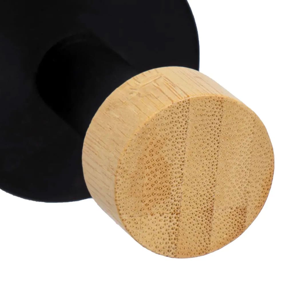 Patère 1 crochet en métal noir et bois — vue 3