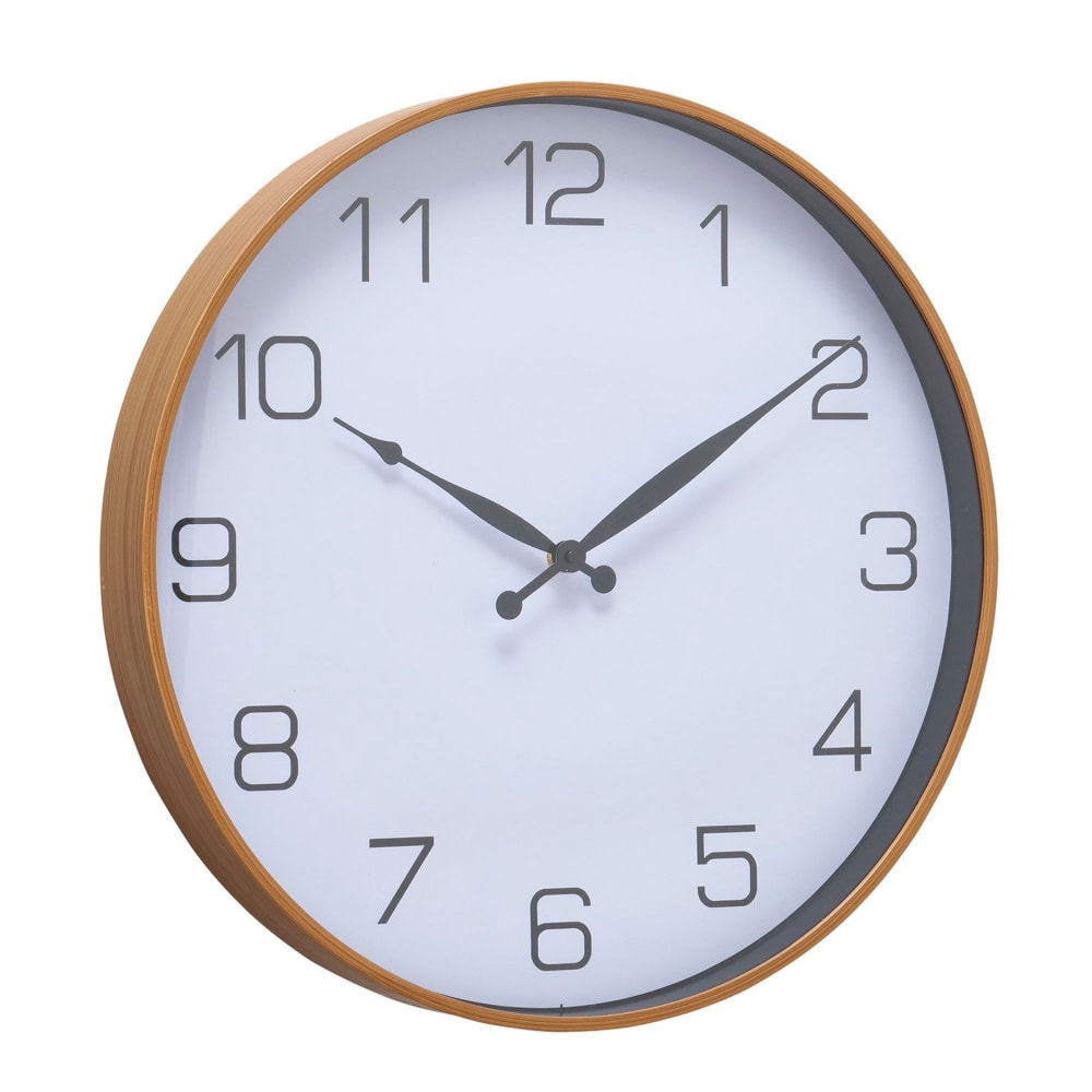Wadiga Horloge murale couleur bois 50x50x6cm Marron Pvc - Poly Chlorure De Vinyle