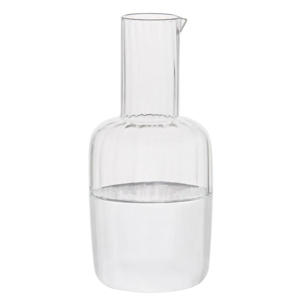 Carafe à eau en verre + 1 verre 800ml - Maisons du Monde