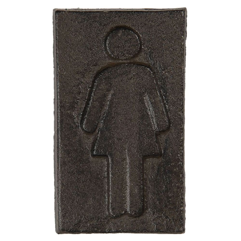 Plaque de porte wc signalétique femmes en métal marron 6x11cm