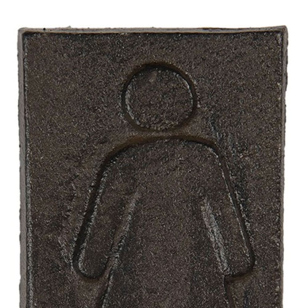 Plaque de porte wc signalétique femmes en métal marron 6x11cm — vue 3