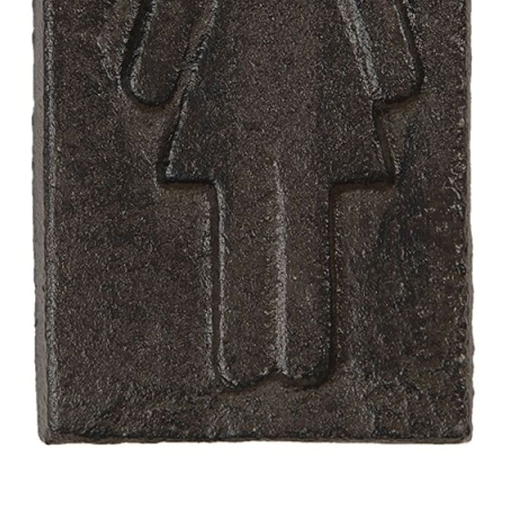 Plaque de porte wc signalétique femmes en métal marron 6x11cm — vue 4