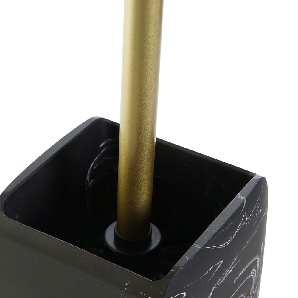Brosse wc résine effet marbre noir 9.5x9.5x37cm — vue 4