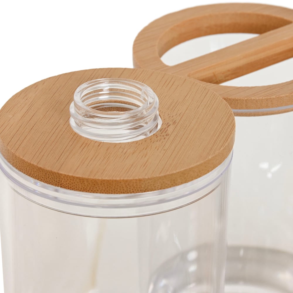 Set salle de bain en plastique transparent et bambou - 2 pièces - Maisons du Monde