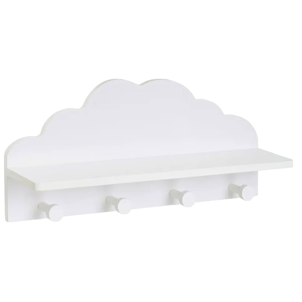 Portemanteau mural enfant blanc nuage 48x12x22cm