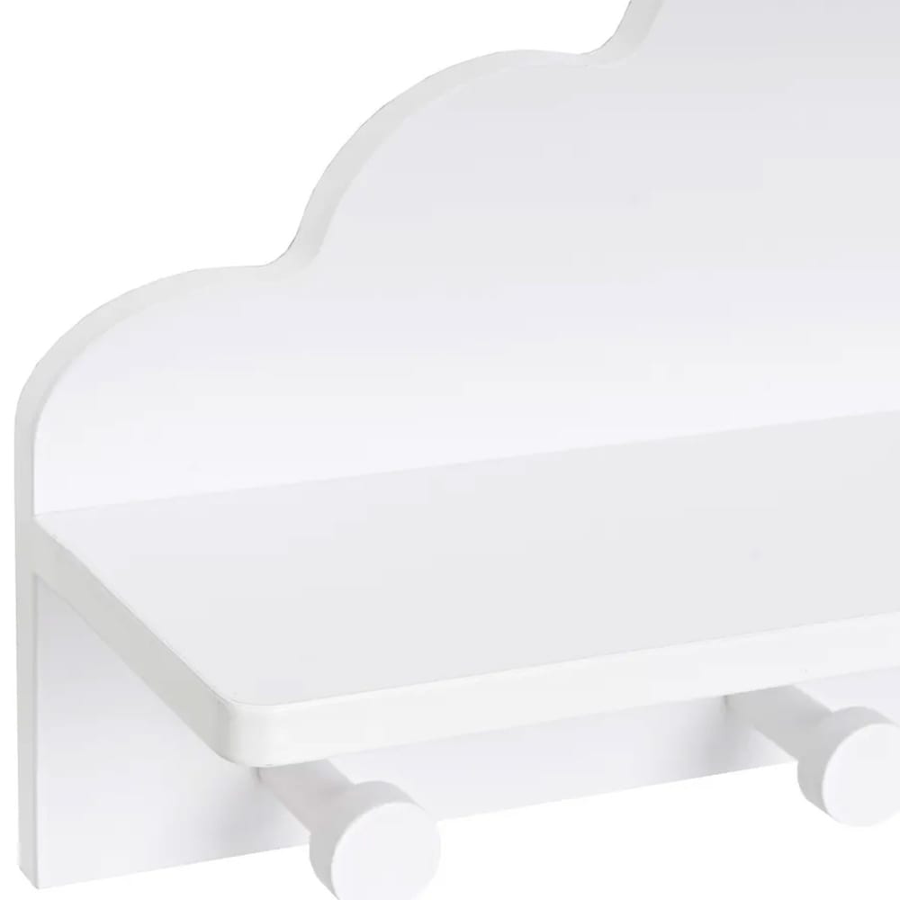 Portemanteau mural enfant blanc nuage 48x12x22cm (Wadiga) - Image 2