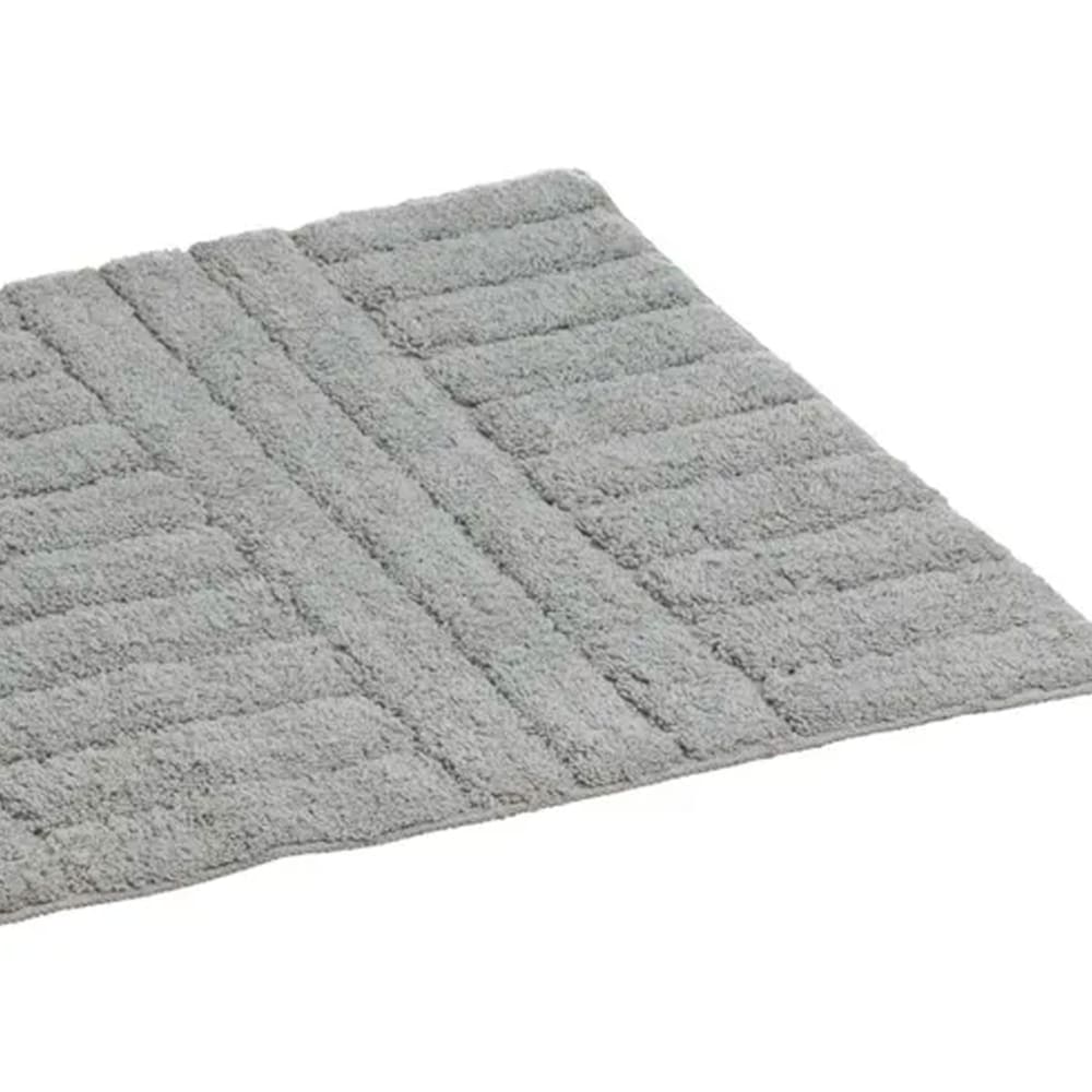 Tapis de bain 100% coton gris 70x45cm - Maisons du Monde