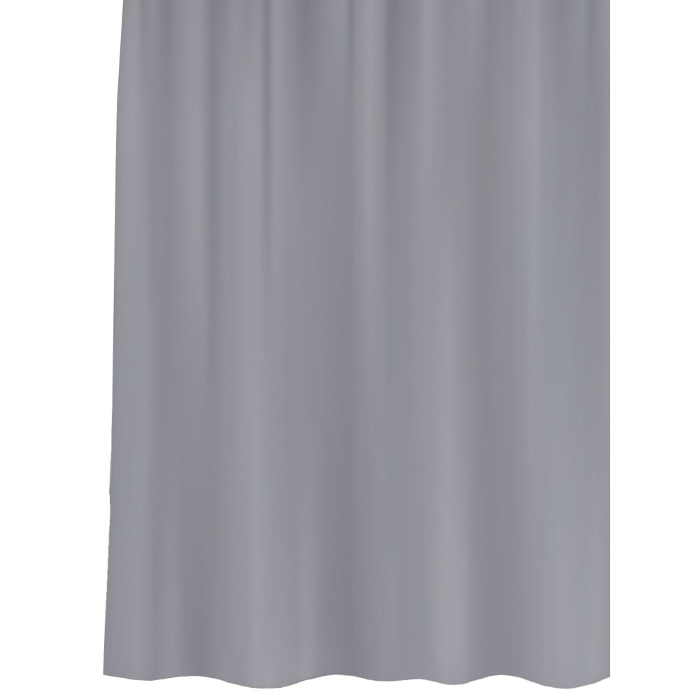 Rideau de douche plastique gris avec 12 anneaux 180x200cm