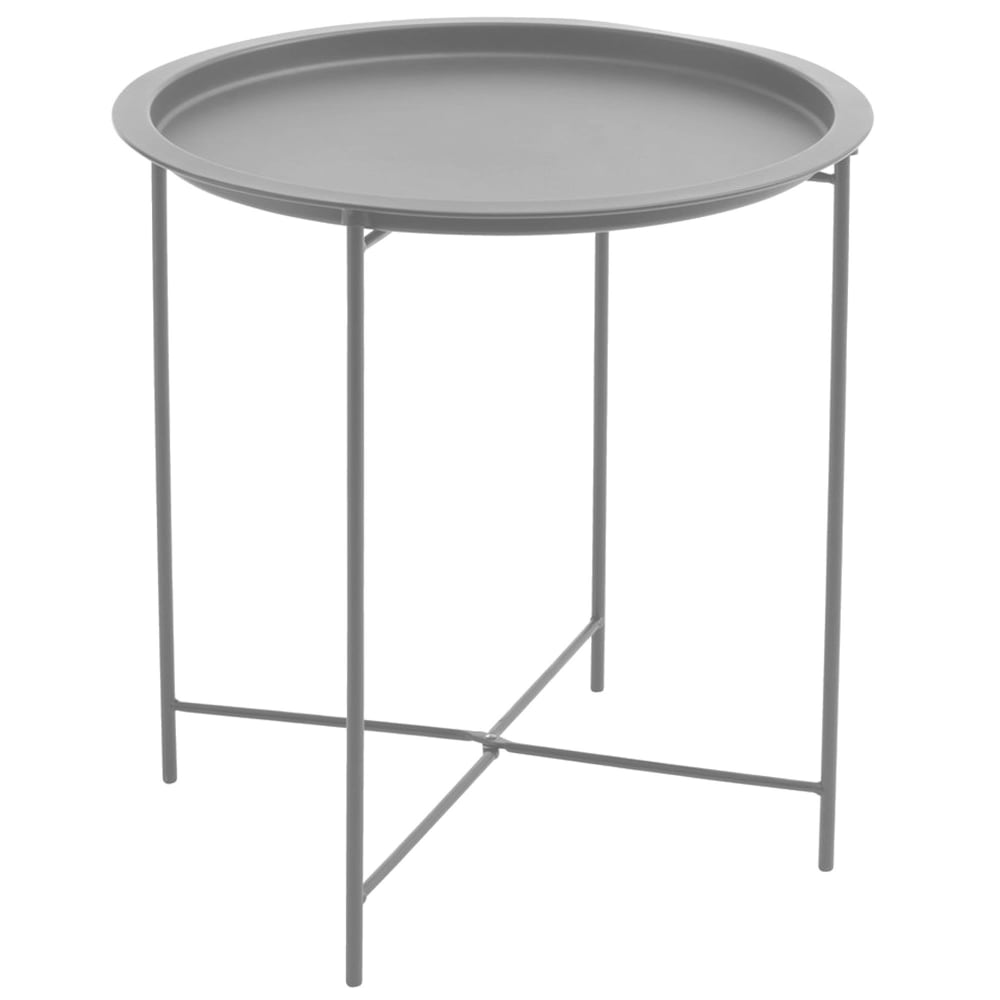 Table d'appoint ronde en métal gris 47x47x51cm Table d'appoint ronde en métal gris 47x47x51cm