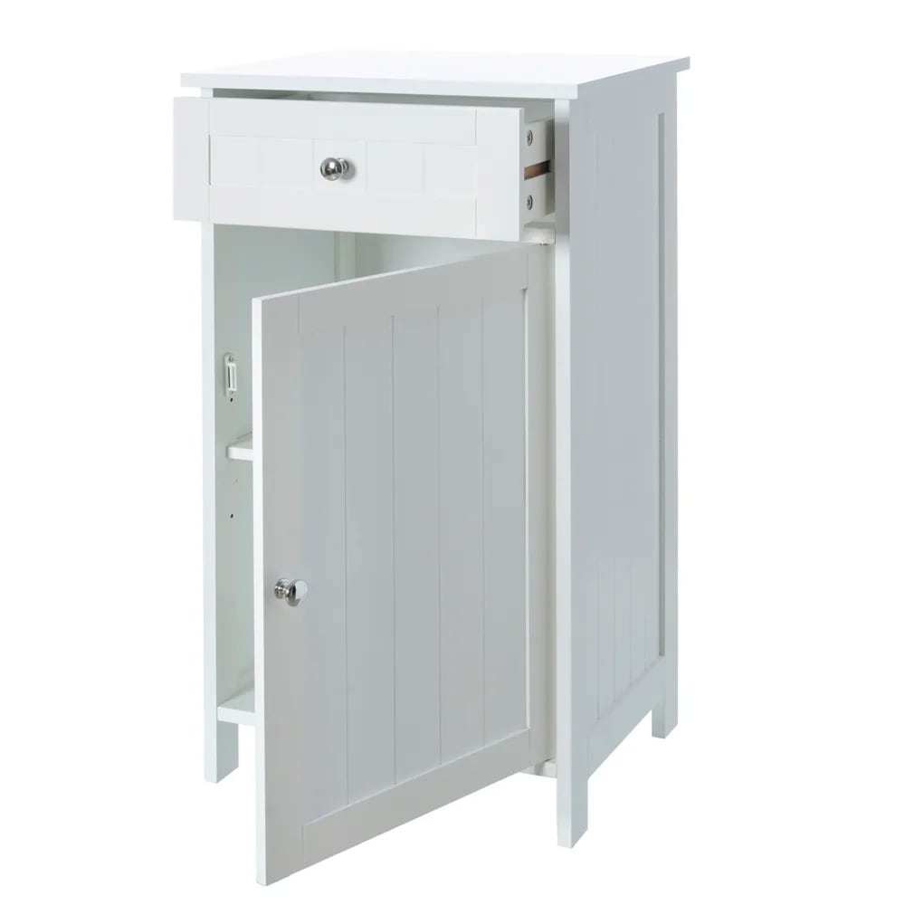 Table de chevet en bois blanc 43x34x77cm - Maisons du Monde