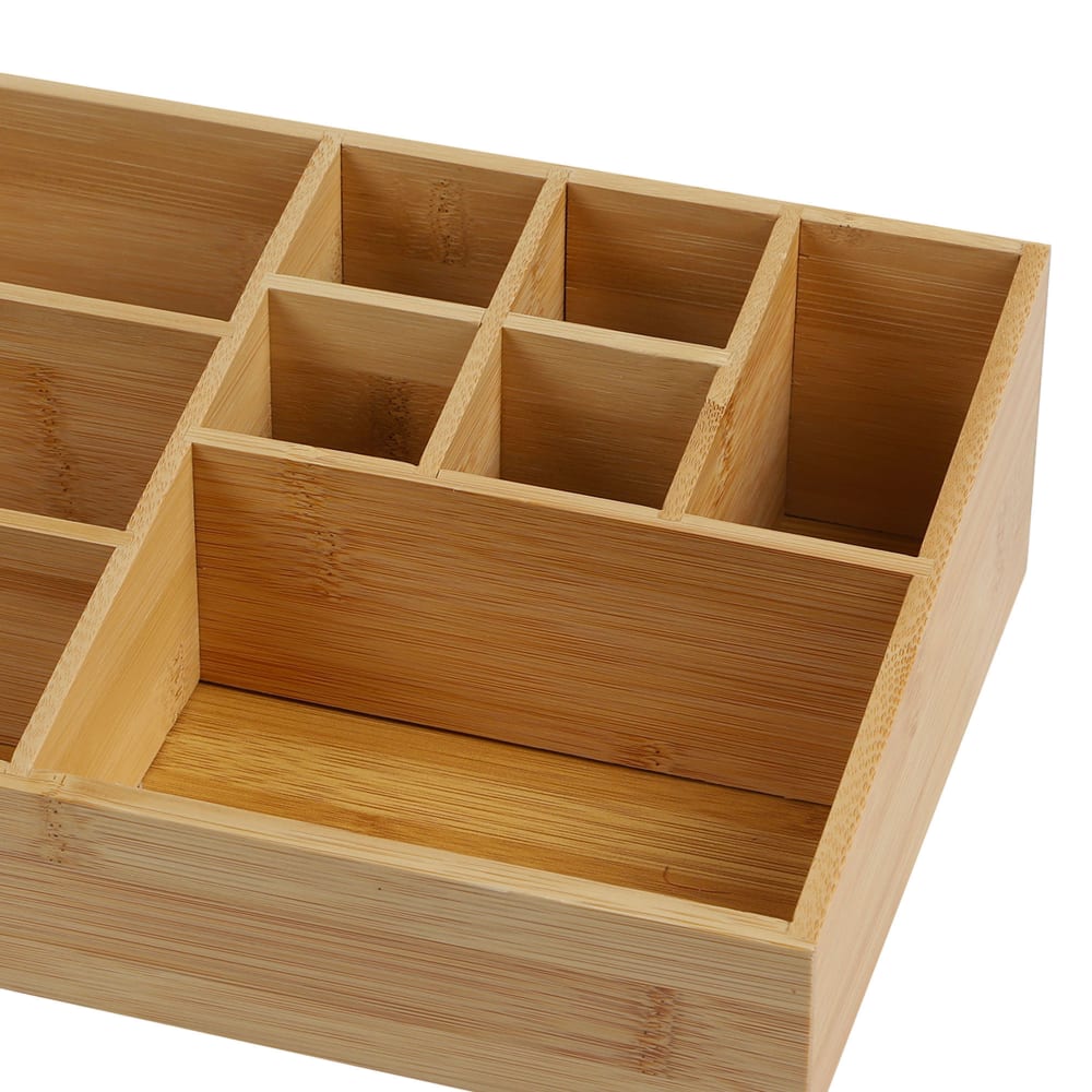 Organiseur rangement maquillage en bambou 9 compartiments - Maisons du Monde