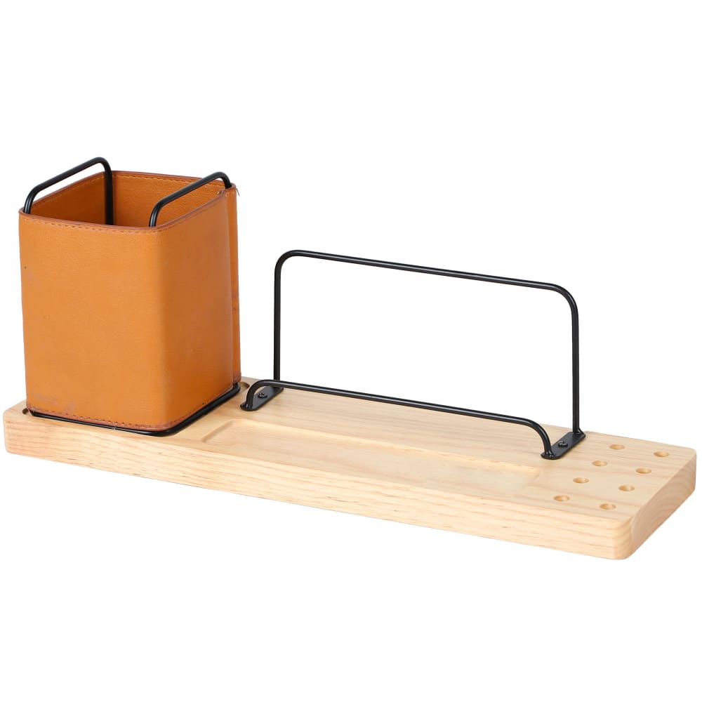 Organiseur de bureau bois et métal 36x11x13.5cm