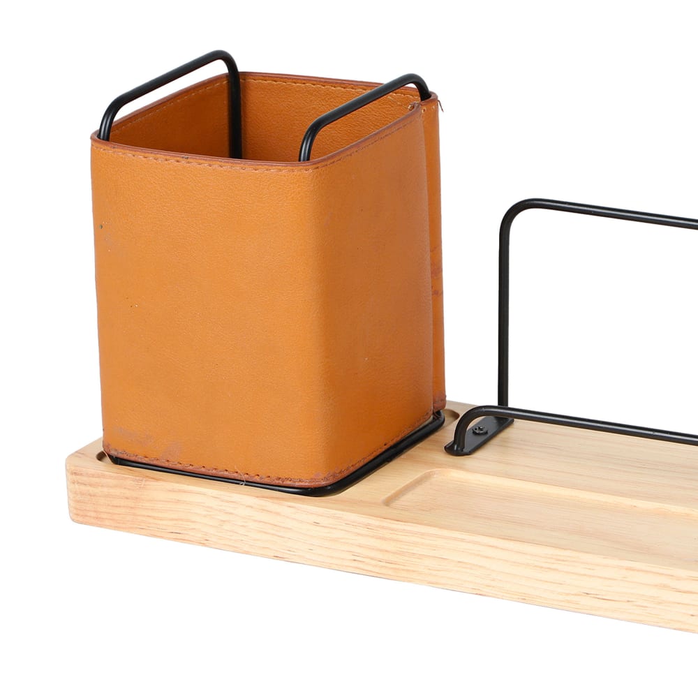 Organiseur de bureau bois et métal 36x11x13.5cm - Maisons du Monde
