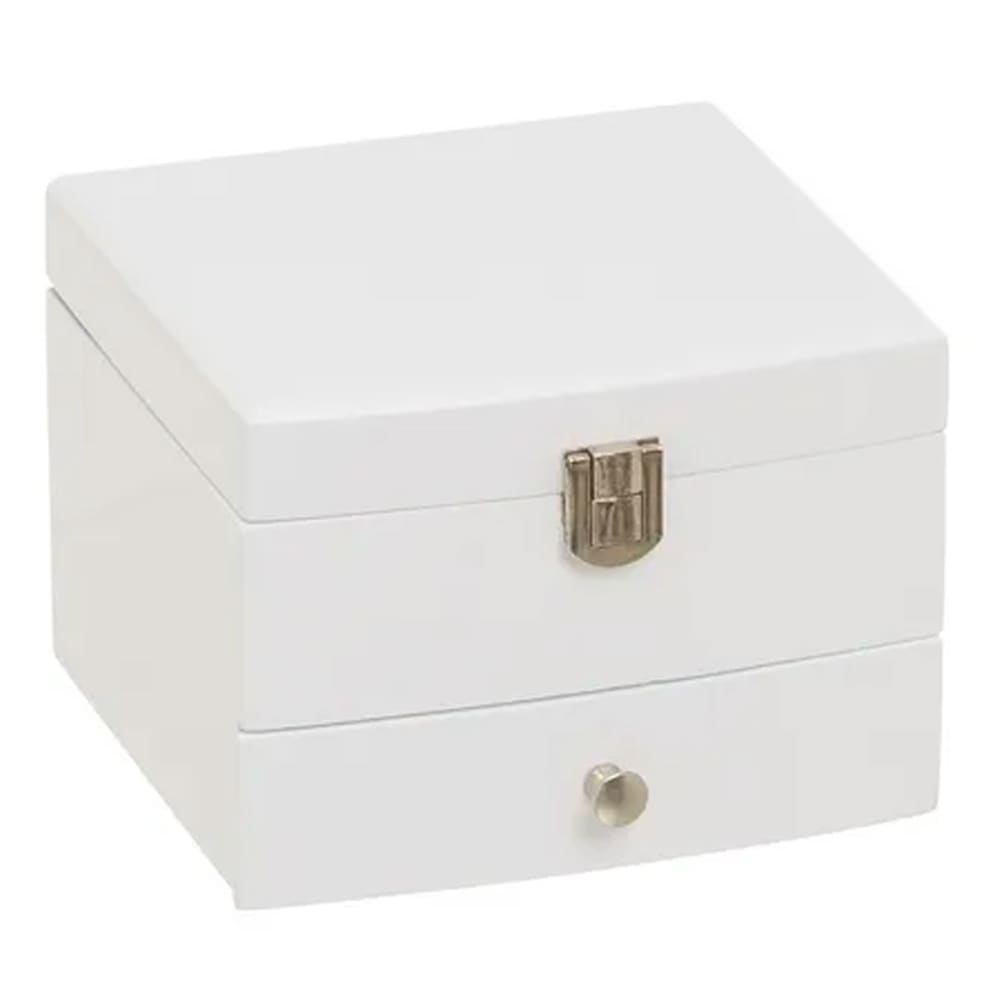 Coffret à bijoux en bois blanc 15x14x11cm - Maisons du Monde