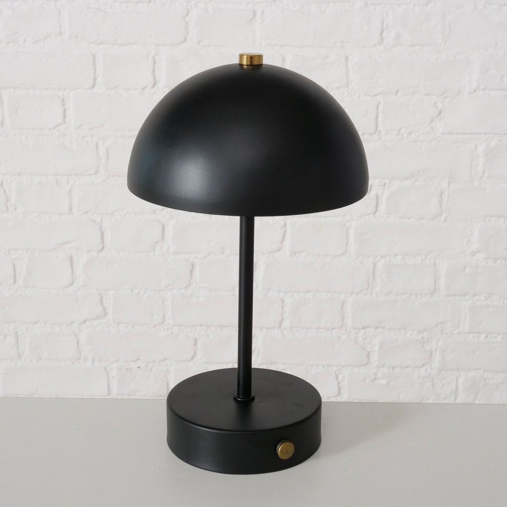 Lampe à poser champignon en métal noir led sans fil 15x15x26cm — vue 4