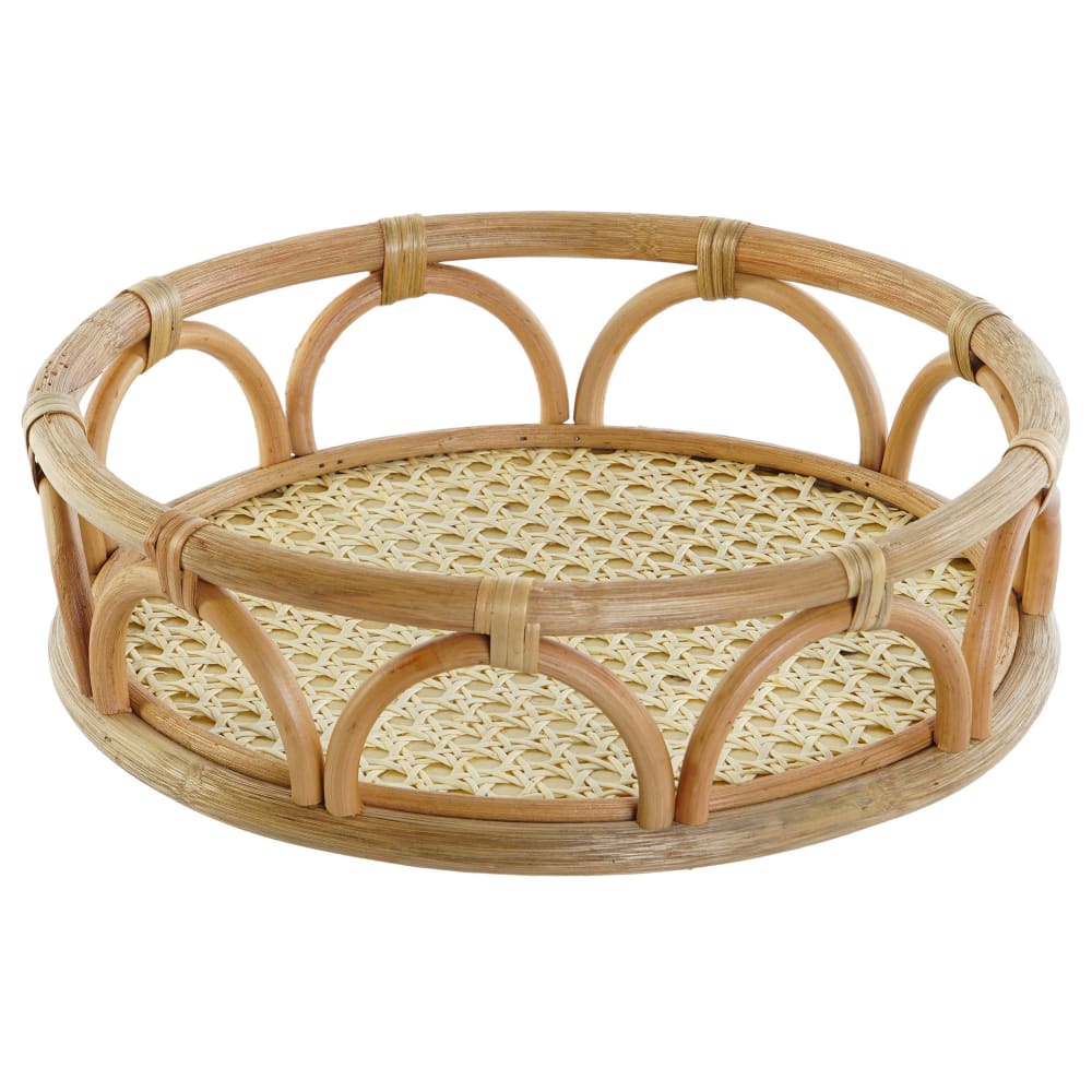 Plateau rond en rotin 33x33x9cm