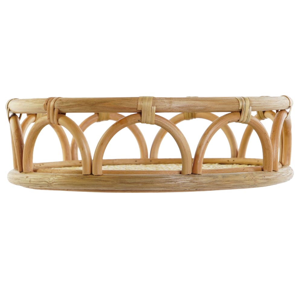 Plateau rond en rotin 33x33x9cm - Maisons du Monde