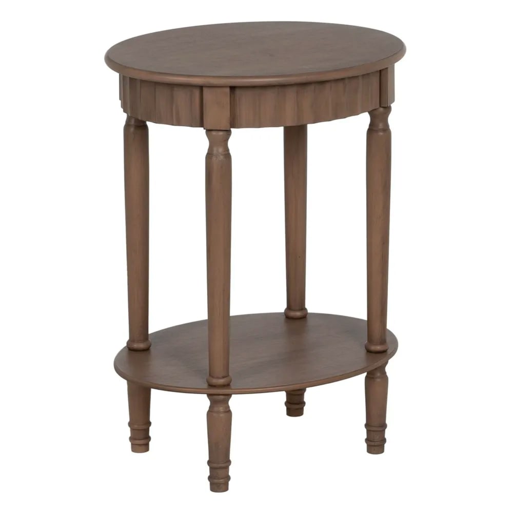 Wadiga Table d'appoint ovale marron en bois 50x40x66cm Marron Bois - 50x66x40cm