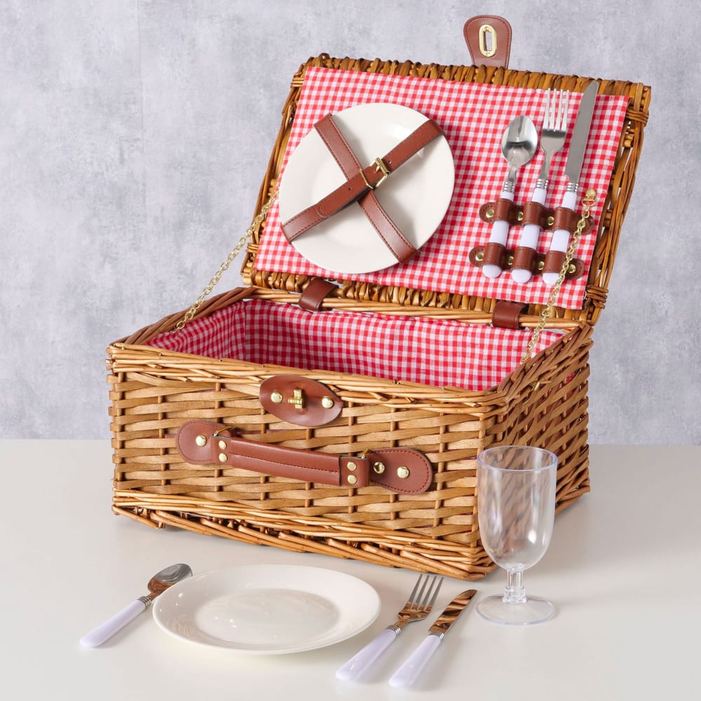 Panier pique-nique bois tressé - 2 services - Maisons du Monde