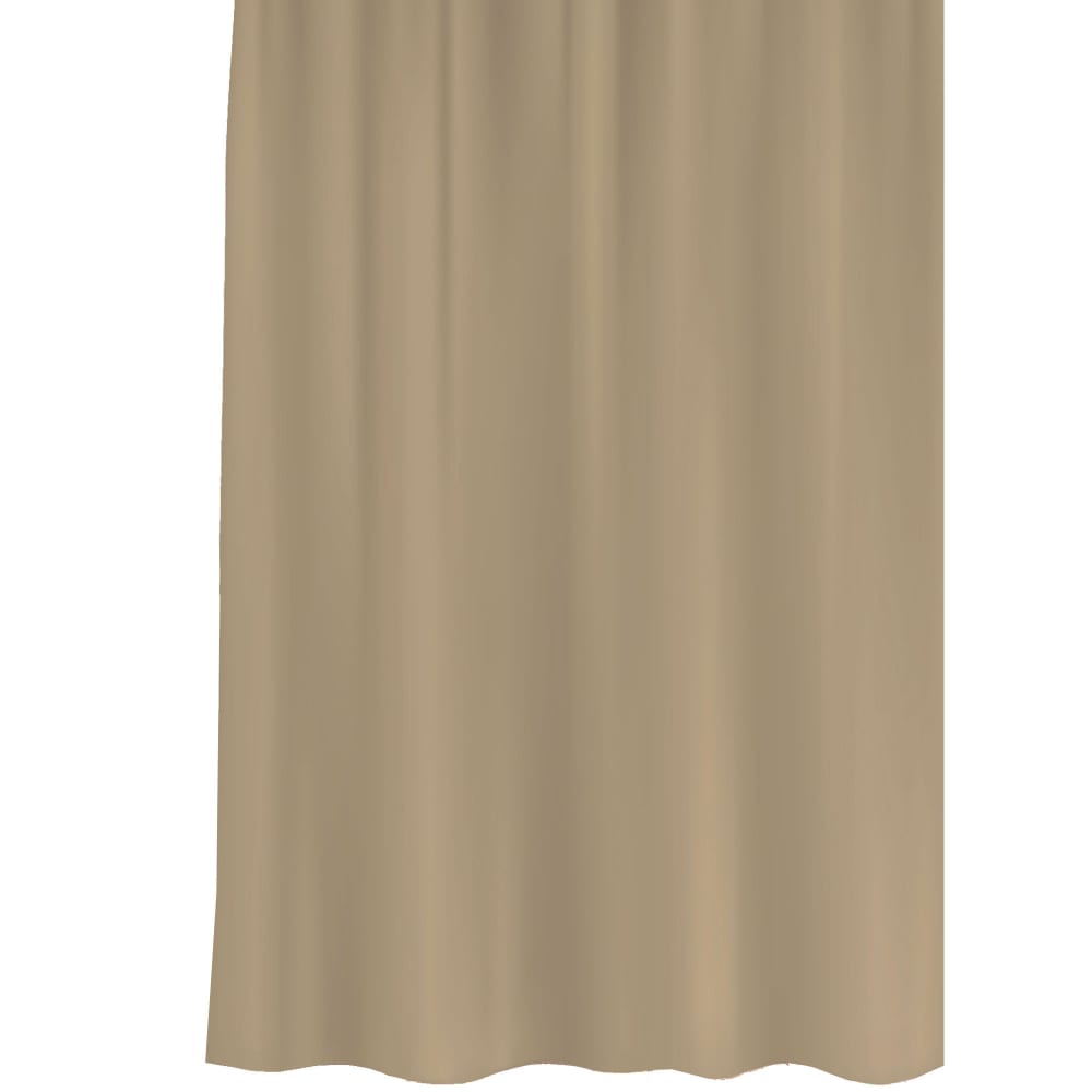 Rideau de douche plastique beige sable avec 12 anneaux 180x200cm