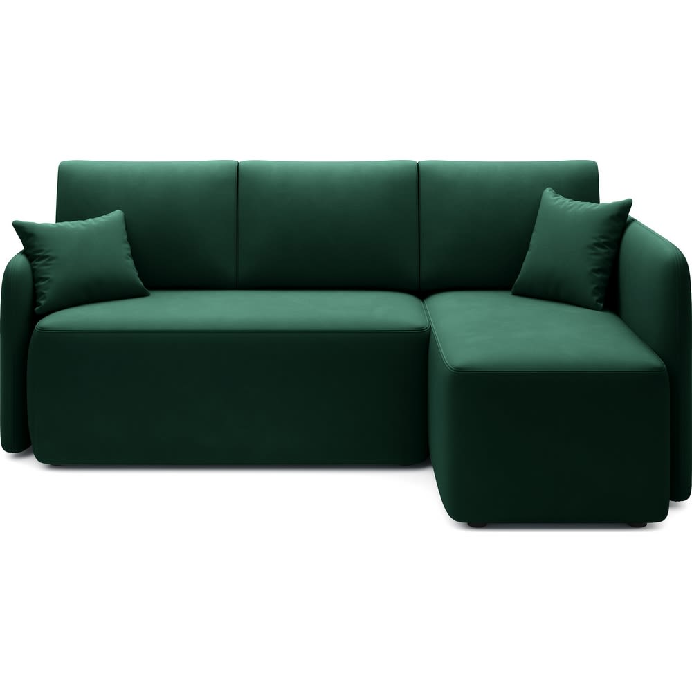 Canapé d'angle droit - velours vert