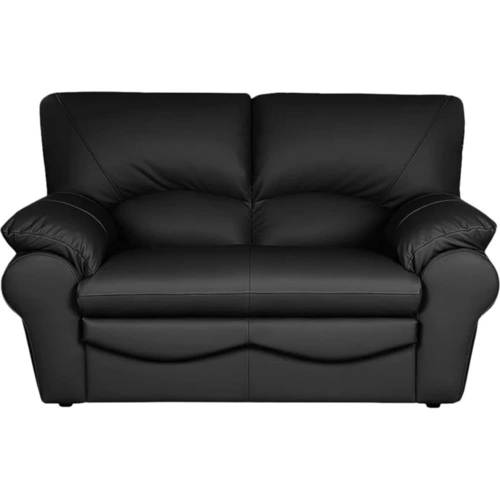 Canapé 2 places en cuir noir