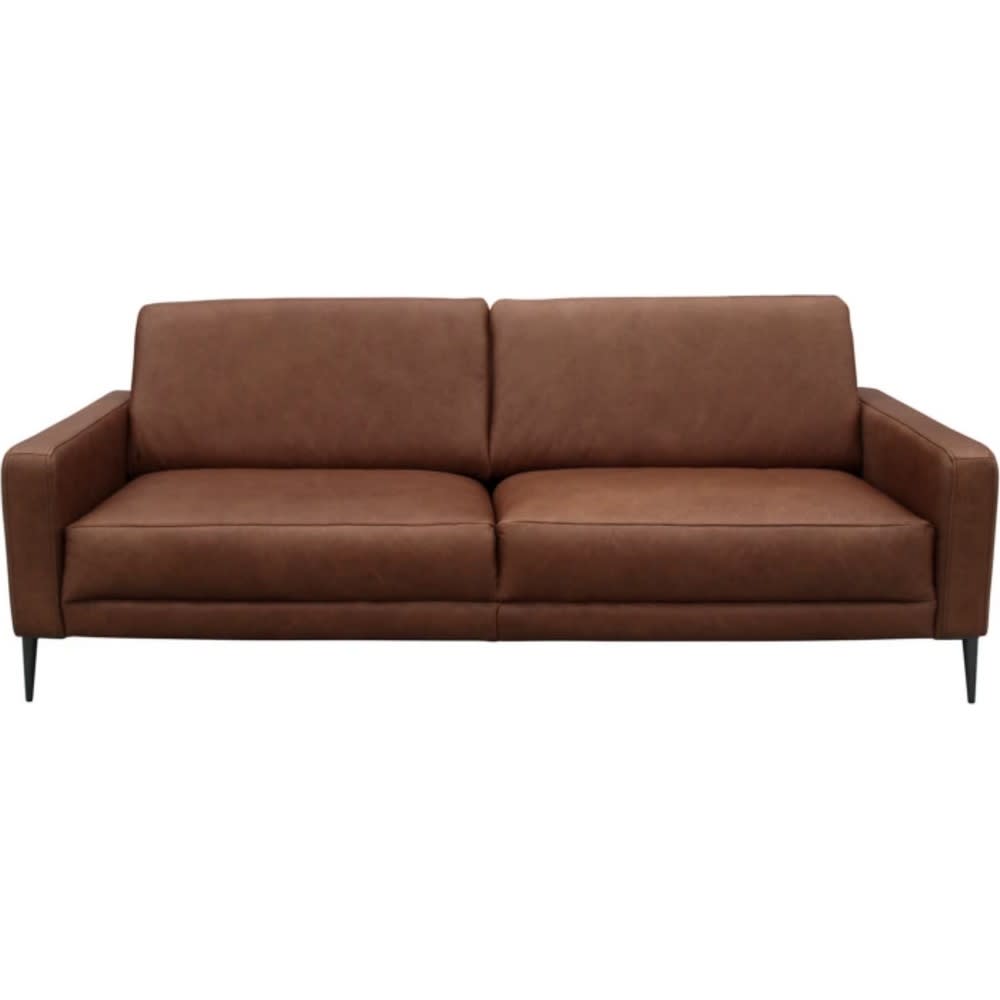 Canapé 3 places en cuir marron