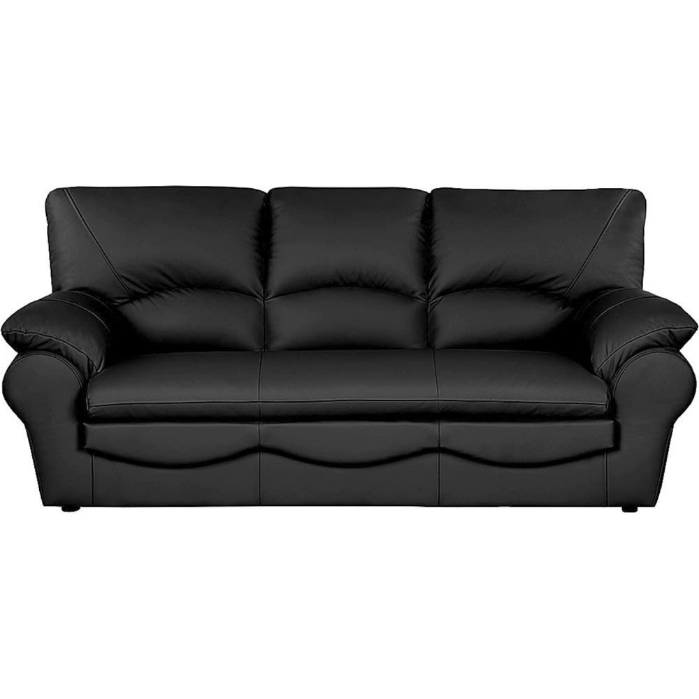 Canapé 3 places en cuir noir