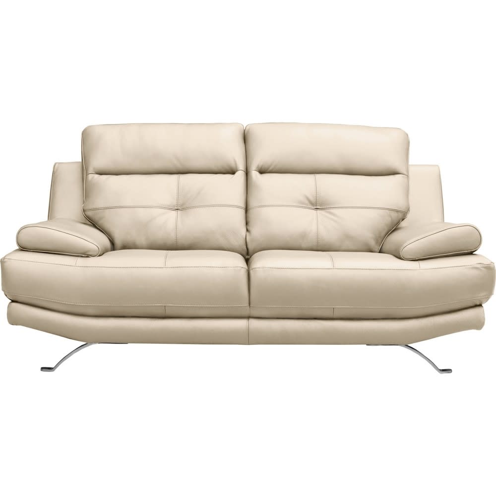 Canapé 2 places en cuir beige